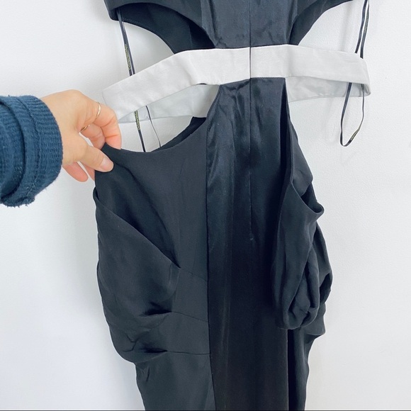 Catherine Maladrino cut-out gown with white leather waist band NWT - Picture 9 of 14